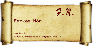 Farkas Mór névjegykártya